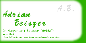 adrian beiszer business card